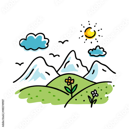 alpine meadow icon, alpine meadow vector illustration-simple illustration of alpine meadow, perfect for alpine meadow logos and icons