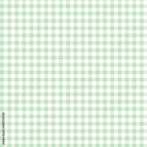 Light green and white gingham seamless pattern with soft checkered texture for textile, spring projects, and background design