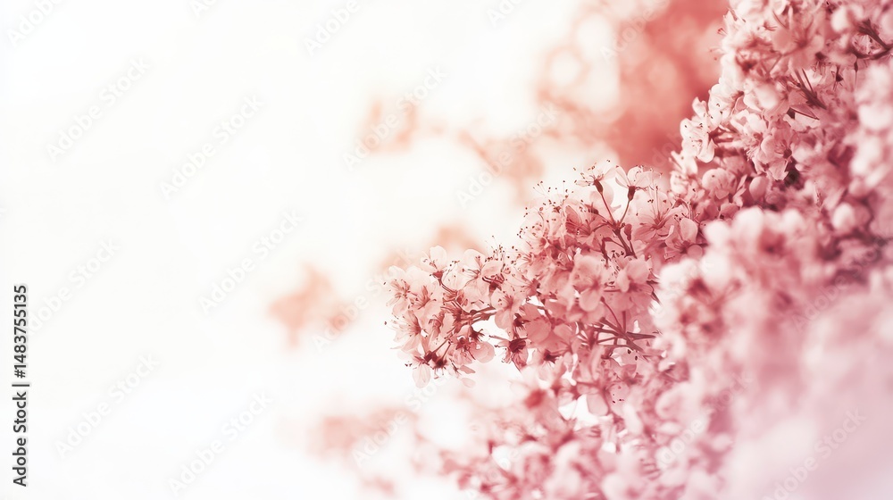 Fototapeta premium Blossoming cherry blossoms in soft pink hues