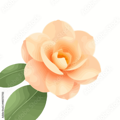 Peach Blossom Radiance: A soft and delicate peach blossom in full bloom, showcasing its layered petals and a hint of sunshine at its core. Capturing the essence of spring and floral beauty.