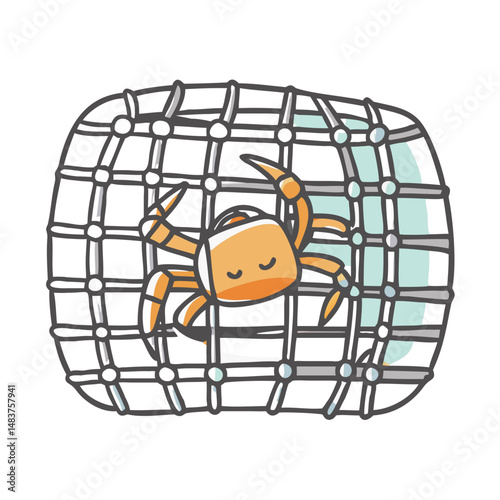 crab trap icon, crab trap vector illustration-simple illustration of crab trap, perfect for crab trap logos and icons