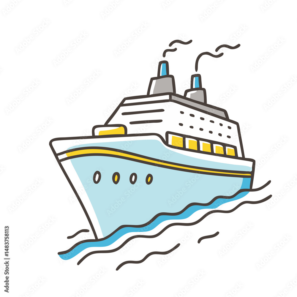 Obraz premium cruise ship icon, cruise ship vector illustration-simple illustration of cruise ship, perfect for cruise ship logos and icons