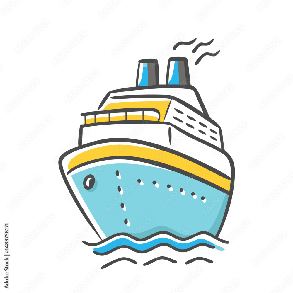 Obraz premium cruise ship icon, cruise ship vector illustration-simple illustration of cruise ship, perfect for cruise ship logos and icons