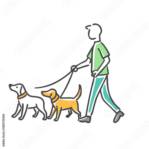 dog walker icon, dog walker vector illustration-simple illustration of dog walker, perfect for dog walker logos and icons