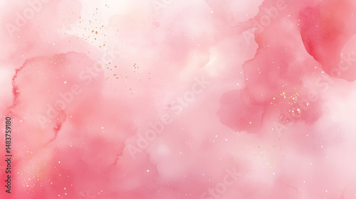 Pink and gold background, waterpaint, abstract background.