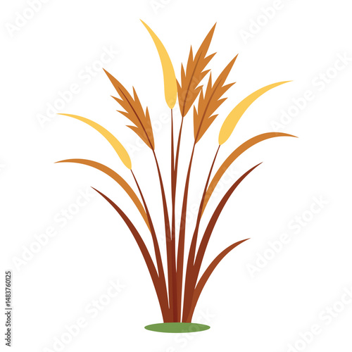 Green wheat ears and cut wheat in a vase show nature's grain and agricultural growth