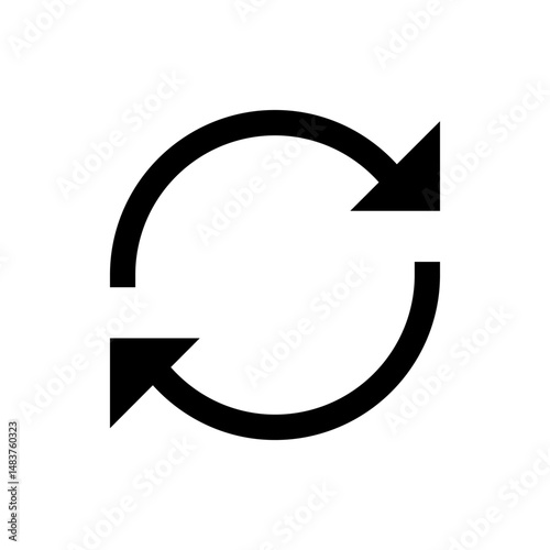 Circular arrows rotating in opposite directions indicating a process of refresh and synchronization loop