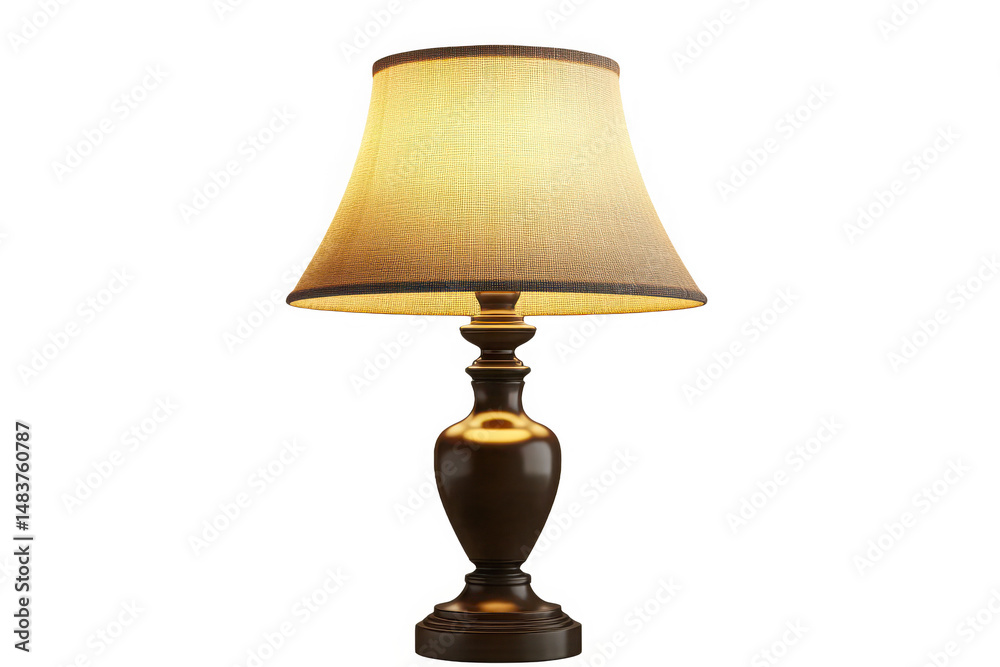 Illuminated table lamp illustration on transparent background Illuminated table lamp illustration on transparent background