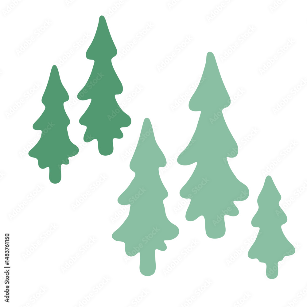digital illustration of stylized coniferous forest,minimalist low poly evergreen trees digital illustration of stylized coniferous forest,minimalist low poly evergreen trees