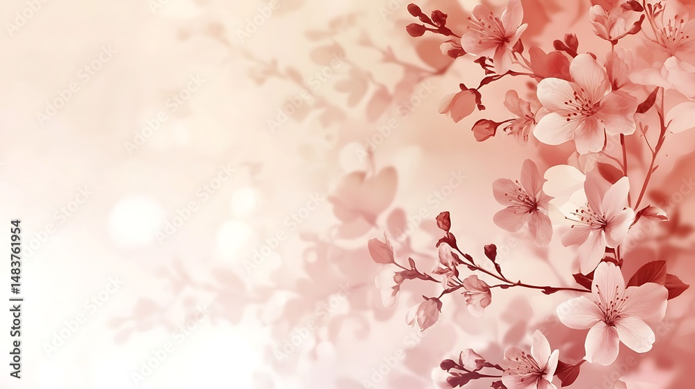 Fototapeta premium Delicate pink blossoms, soft light (14)