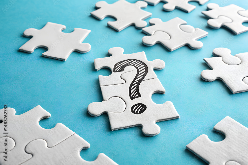 Fototapeta premium Puzzle Pieces with Question Mark