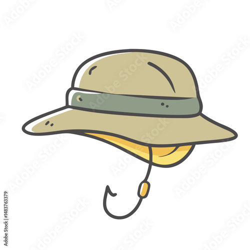 fishing hat icon, fishing hat vector illustration-simple illustration of fishing hat, perfect for fishing hat logos and icons