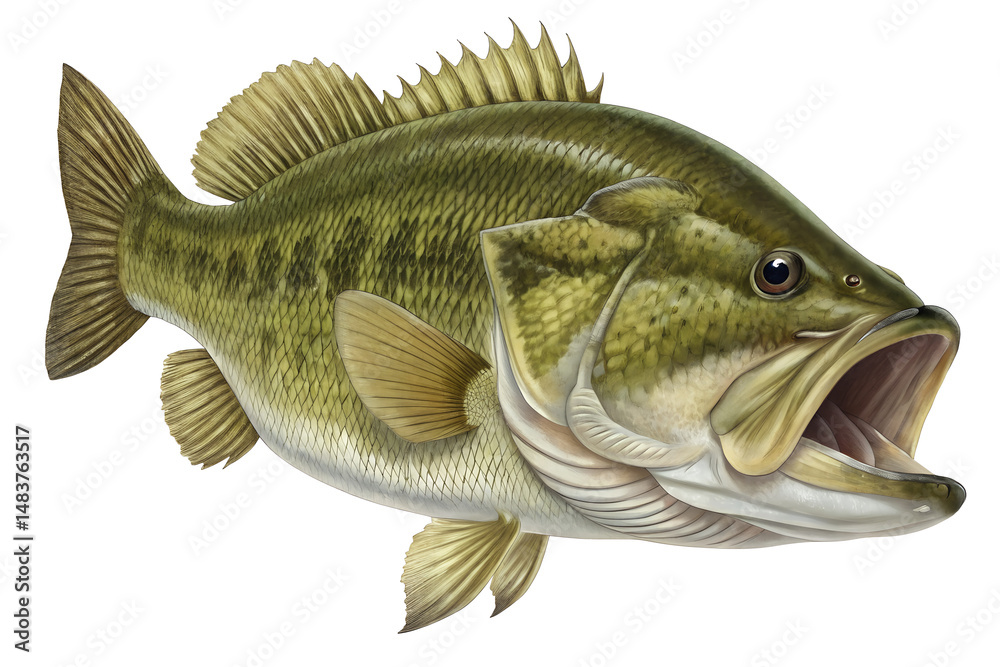 Fototapeta premium Largemouth Bass Fish Illustration