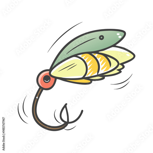 fly fishing lure icon, fly fishing lure vector illustration-simple illustration of fly fishing lure, perfect for fly fishing lure logos and icons