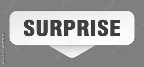 surprise sticker. surprise sign isolated on gray background