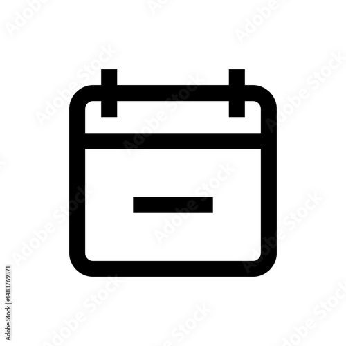 Illustration of a simple calendar icon with a horizontal line indicating a date or event reminder symbol