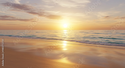 Golden hour beach sunrise