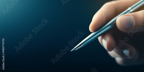 A close up of a hand holding a pen poised to sign a document representing commitment agreement or the finalization of an important contract or deal