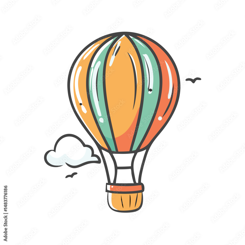 Fototapeta premium hot air balloon icon, hot air balloon vector illustration-simple illustration of hot air balloon, perfect for hot air balloon logos and icons