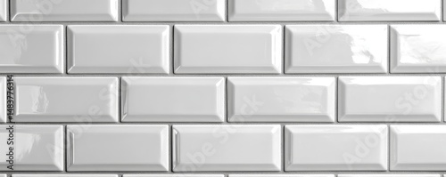 White light brick subway tiles wall texture wide background banner panorama seamless pattern