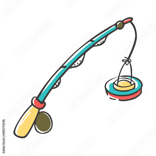 ice fishing rod icon, ice fishing rod vector illustration-simple illustration of ice fishing rod, perfect for ice fishing rod logos and icons