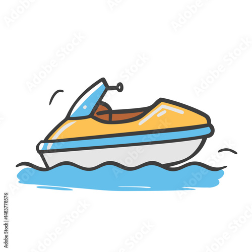 jet ski icon, jet ski vector illustration-simple illustration of jet ski, perfect for jet ski logos and icons