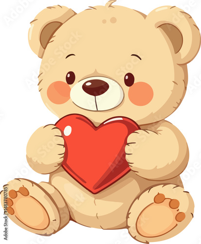 Teddy bear with a heart in its paws.