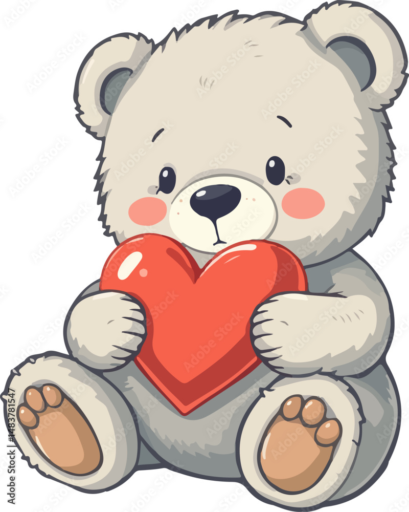 Teddy bear with a heart in its paws. Teddy bear with a heart in its paws.