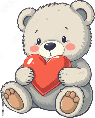 Teddy bear with a heart in its paws.