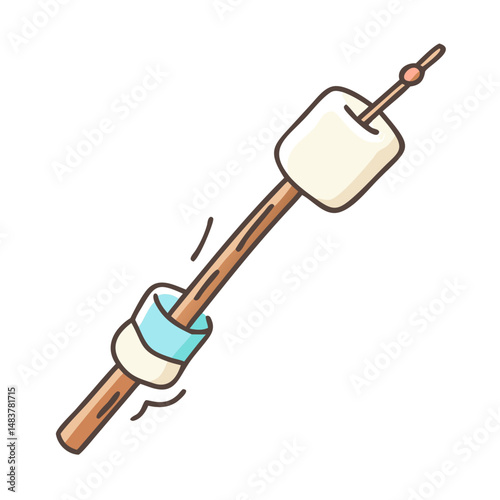 marshmallow roasting stick icon, marshmallow roasting stick vector illustration-simple illustration of marshmallow roasting stick, perfect for marshmallow roasting stick logos and icons