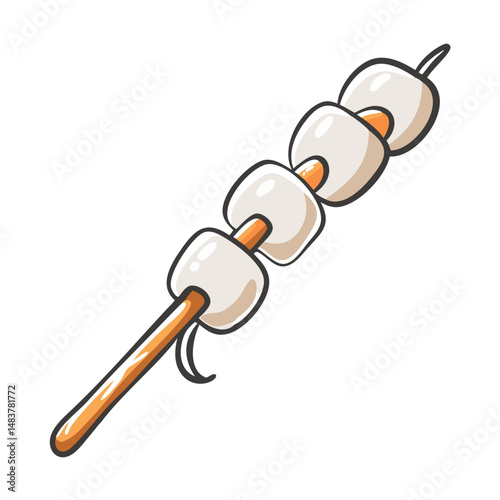 marshmallow roasting stick icon, marshmallow roasting stick vector illustration-simple illustration of marshmallow roasting stick, perfect for marshmallow roasting stick logos and icons