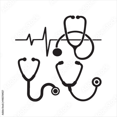 heart with stethoscope