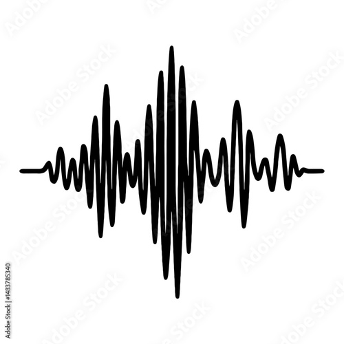 Music Sound Wave Silhouette: Audio Frequency & Equalizer Graphic