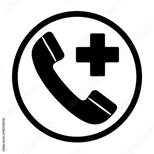 Emergency Number Icon: Medical Assistance & Help Symbol