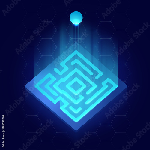 LabirA maze labyrinth with an exit, a symbol of striving for a goal, difficult life situations where it is easy to get confused, a metaphor for truth, the truth that illuminates the way to the tint