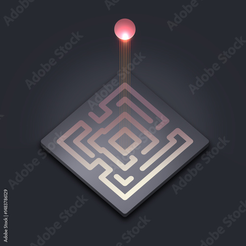 LabirA maze labyrinth with an exit, a symbol of striving for a goal, difficult life situations where it is easy to get confused, a metaphor for truth, the truth that illuminates the way to the tint