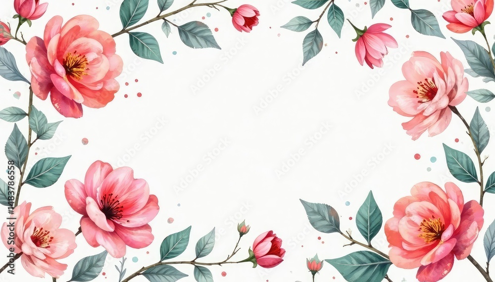 Fototapeta premium Delicate watercolor floral pattern, perfect for spring flyers , floral, daffodil