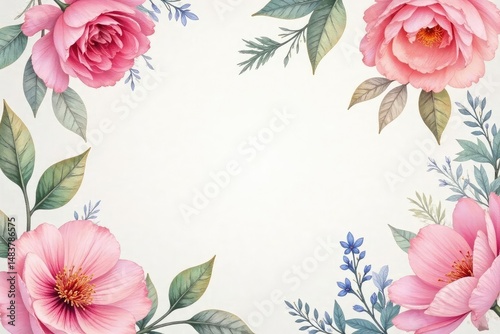 Delicate watercolor floral pattern, soft pastel shades, watercolor, pattern, spring