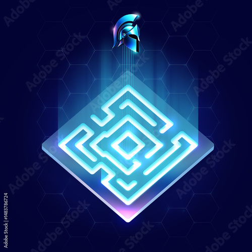 A maze labyrinth with an exit, a symbol of striving for a goal, difficult life situations where it is easy to get confused, a metaphor for truth, the truth that illuminates the way to the true goal.