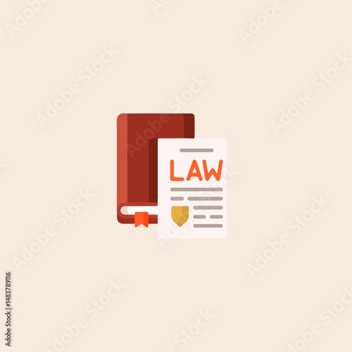 Copyright icon flat vector design. 