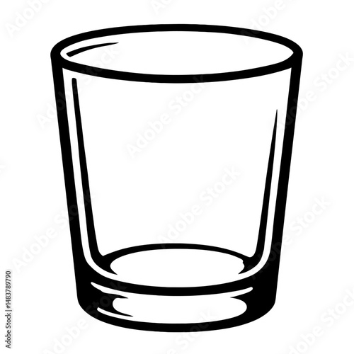Empty Shot Glass Icon: Drinkware & Bar Essential Symbol