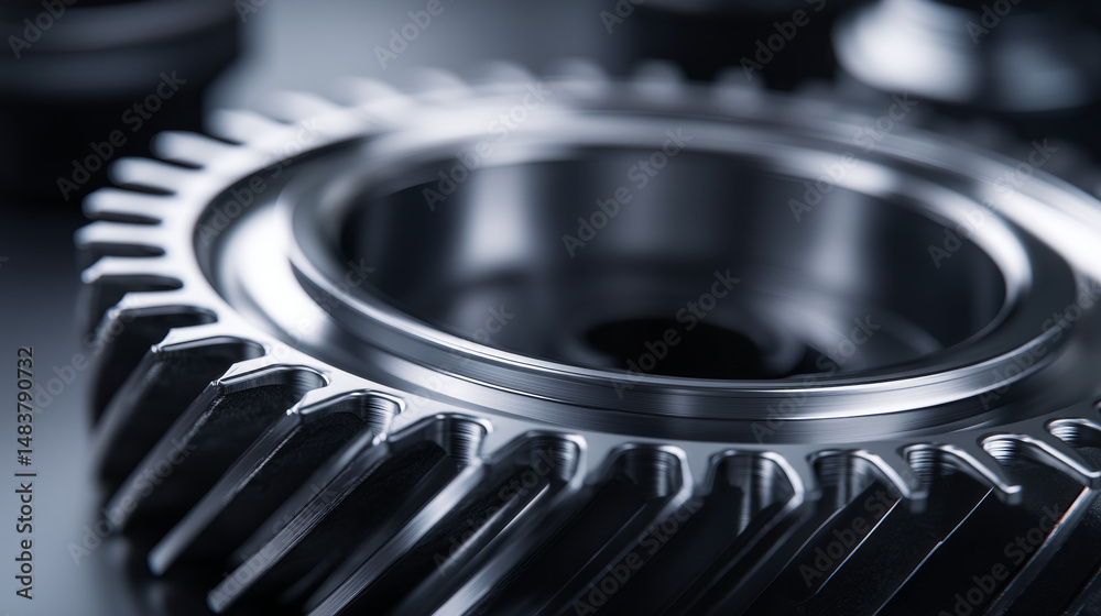 Close-up of a precision-engineered metal gear showcasing intricate details. Close-up of a precision-engineered metal gear showcasing intricate details.