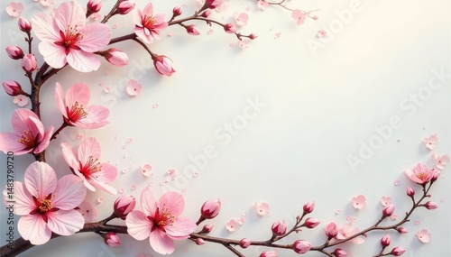 Subtle damask with delicate blossoms and vines, soft pastel palette, blossom, elegant