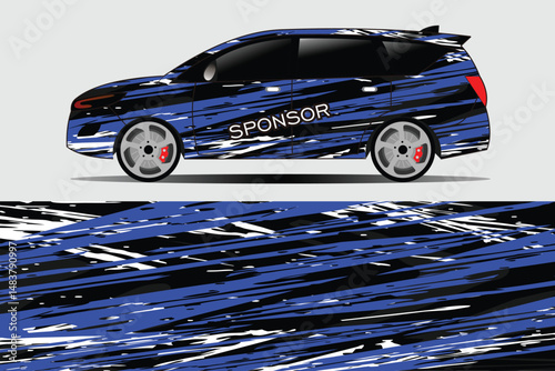 Stylish car design with dynamic patterns in urban setting