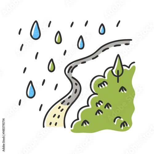 rain soaked trail icon, rain soaked trail vector illustration-simple illustration of rain soaked trail, perfect for rain soaked trail logos and icons