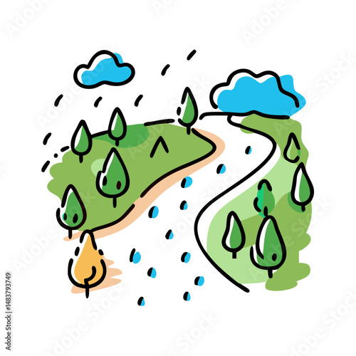 rain soaked trail icon, rain soaked trail vector illustration-simple illustration of rain soaked trail, perfect for rain soaked trail logos and icons