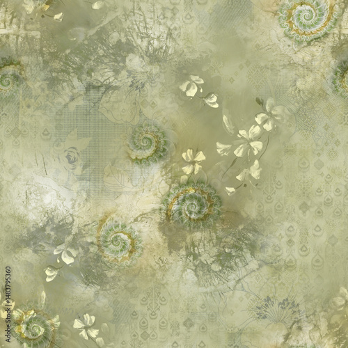 "Bright and bold tropical flowers scattered evenly in a seamless floral pattern – ideal for summer fashion prints."