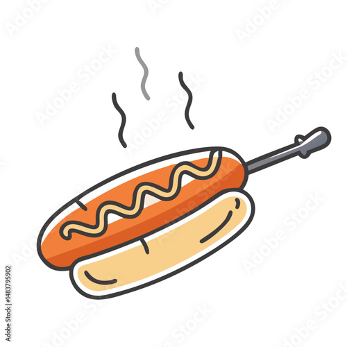 roasting hot dog icon, roasting hot dog vector illustration-simple illustration of roasting hot dog, perfect for roasting hot dog logos and icons