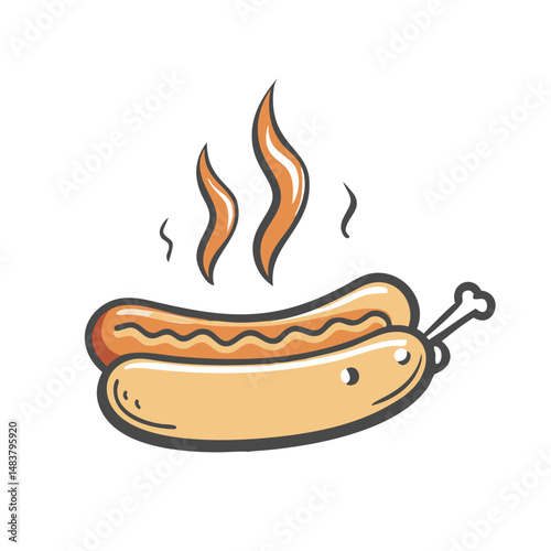 roasting hot dog icon, roasting hot dog vector illustration-simple illustration of roasting hot dog, perfect for roasting hot dog logos and icons