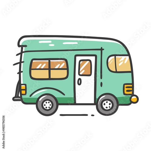 rv camper icon, rv camper vector illustration-simple illustration of rv camper, perfect for rv camper logos and icons